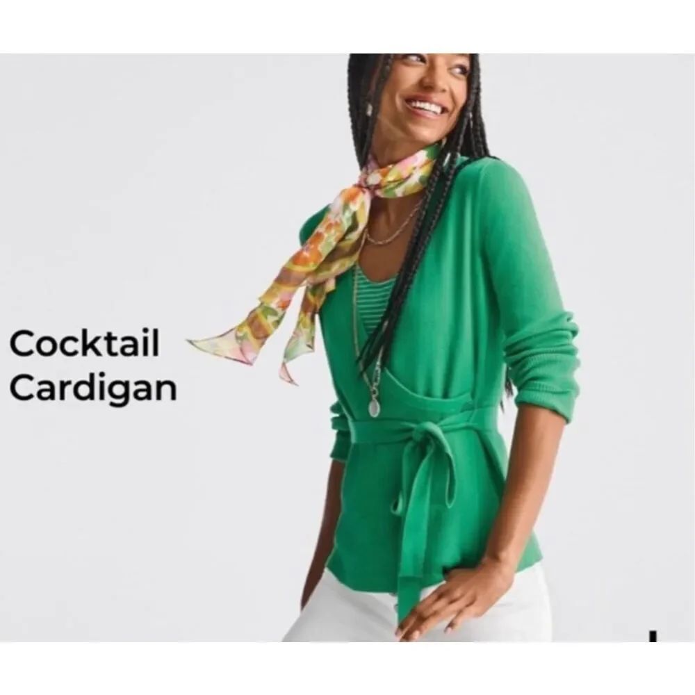 CAbi Cocktail Cardigan Styke #6244 Green sz Medium